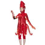 Unisex Kalmaari Cosplay Kost&uuml;&uuml;m T&auml;iskasvanutele Pol&uuml;esterkangast Ideaalne Halloweeni ja Lavaetenduste jaoks red