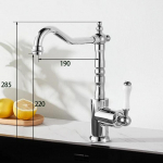 Messing Prantsuse Retro K&ouml;&ouml;gisegisti Euroopa Klassikaline Kuldne Segisti K&ouml;&ouml;givalamu K&ouml;&ouml;giviljakausi Loominguline K&uuml;lma ja Kuuma Vee XR0185 (as the picture,Chrome)