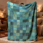 Pehme ja soe sinaroheline geomeetriline lapitekk flanellist, kerge k&otilde;ikideks aastaaegadeks Size: 150*200cm, Weight: 320 GSM gray