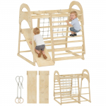 6-in-1 laste ronimisraam lium&auml;e, apakaipuu, v&otilde;imlemisr&otilde;ngaste, redeli ja ronimisv&otilde;rguga, 3-6-aastastele, naturaalne toon 108 x 120 x 59 cm looduslik