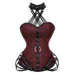 Gootiline strapless halter k&uuml;lgmise lukuga tihe steampunk v&ouml;&ouml;treening korsett 6XL punane