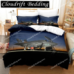 3D h&auml;vituslennuki lahingulennuk F-35 Voodipesukomplektid Tekikoti komplekt padjap&uuml;&uuml;ridega &Uuml;heinimese, kaheinimese, kuninganna, kuninga Voodipesu 140x200cm white