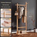 Tammepuidust p&otilde;randal seisev riidepuu - Hiina stiilis, ruumis&auml;&auml;stlik garderoob v&auml;ikestesse magamistubadesse Double Shelf - True Solid Wood