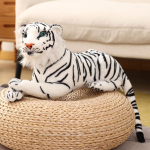 30-110cm Suur Suurus Simulatsioon Siberi Tiiger Pehmed M&auml;nguasjad Elutruu Loomakujud Lapsed Lapsed Dekoor S&uuml;nnip&auml;evakingitus 40cm valge