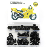 Sobib Honda VFR800 1998-2001 Mootorrattale T&auml;ielik Kogu Voolunduskate Poltide Komplekt Kereosade Kruvid Mutrid K&uuml;lgkatte Kruvid Poldid Teras must