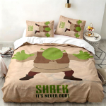 Shrek 3-osaline komplekt T&auml;iuslik magamistoa jaoks Mugav voodipesukomplekt sisaldab tekikotti ja kahte padjap&uuml;&uuml;ri Ideaalne s&uuml;nnip&auml;eva- v&otilde;i j&otilde;ulukingitus 135cmx200cm