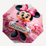 Personaalne nimi Minnie prindiga vihmavari - Automaatne avamine/sulgemine, Kaheksanurkne vastupidav raam, Automaatselt kokkupandav vihmavari Three-fold umbrella