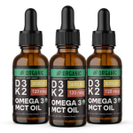 Orgaaniline 4-in-1 vedel toidulisand: D3, K2 (MK-4 & MK-7), Omega 3 ja MCT &otilde;li &mdash; Maksimaalse tugevusega igap&auml;evased tilgad, 1 fl oz, 30 portsjonit 3pack