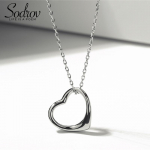 SODROV ehtne klassikaline s&uuml;damega l&auml;bipaistev CZ ripats kaelakeed, naiste moeehted, kihlus valge