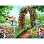 5D DIY teemantmaal  Kaunis aed  Tikand Ristpistes Rhinestone Mosaiic Maal 20X30CM