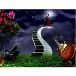 Teemantmaal Romantiline Paar Muster Ristpistes Tikand Fantaasia Road Guitar Klaverikunst 20X30CM