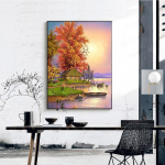 Teemanttikandid Scenic 5D teemantmaal &uuml;mmarguste kividega Creeki rhinestones pildid 20X30CM