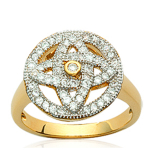 Bague Plaqu&eacute; Or 'D&eacute;esse' blanc dor&eacute; - 15 mm 54 kuld