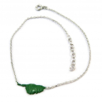 Altesse [P2602] - Cha&icirc;ne Cheville Argent 'Corsica' vert argent&eacute; (Corse) - 15x7 mm roheline