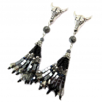 Les Tr&eacute;sors De Lily [P3599] - Boucles Cr&eacute;ateur 'Navajos' noir argent&eacute; must