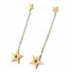 Les Tr&eacute;sors De Lily [P4568] - Roosa kullast  Stars  terasest k&otilde;rvar&otilde;ngad - 43x9 mm Heleroosa