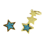 7bis [Q6236] &ndash; k&auml;sitsi valmistatud k&otilde;rvar&otilde;ngas 'Une Etoile est N&eacute;e' t&uuml;rkiissinine kuld &ndash; 10 mm t&uuml;rkiissinine