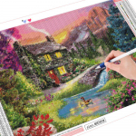 5D teemantmaali maastik t&auml;isnurkne puur Pilt kividest teemanttikandist 20X30CM