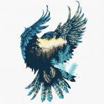 DIY teemantmaal  Fantasy Animal: Eagle  3D teemanttikandid ristpistes 30X30CM