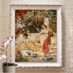 5D Teemantmaal Ristpistes T&auml;isruudukujuline teemanttikandid Mosaiik Pilt kividest kingitus Full Round 20X30CM