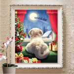 T&auml;isruudu puur teemantmaaling 5d j&otilde;ululumememm DIY teemanttikandid ristpiste Talvine kodukaunistus kingitus Full Round (20X30CM)