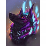 Teemantmaaling Loomade ristitikandid Isetegija k&auml;sitsi valmistatud vanema ja lapse suhtlemine k&auml;sitsi maalitud v&auml;rviline hundi teemanttikandid kodukaunistuse kleebis Full Round 20X30CM