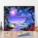 Maalimine numbrite j&auml;rgi Kodukaunistus K&auml;sitsi maalitud DIY digitaalne &otilde;limaal Dekompressioon l&otilde;uendimaal 40x50cm no frame