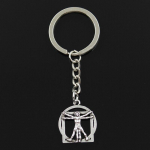 Moodne 30 mm v&otilde;tmehoidja metallist v&otilde;tmehoidja v&otilde;tmehoidja ehted antiikne pronksiga kaetud Da Vinci inimfiguur 26x22 mm ripats h&otilde;be