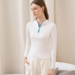 CANVAUS uus talvine k&otilde;rge kaelusega &otilde;huke sametine &uuml;hev&auml;rviline p&otilde;hjaga s&auml;rk naiste pikkade varrukatega &otilde;huke puuvillane Euroopa ja Ameerika t&otilde;mblukuga top S valge