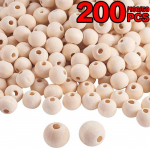 50/100/200 TK Puidust helmed Naturaalsed helmed &Uuml;mmargused puidust helmed k&auml;sit&ouml;&ouml;ks DIY k&auml;sitsi valmistatud kaunistused Ehete k&auml;sit&ouml;&ouml; valmistamine (8mm, 10mm) 50pcs-8mm