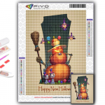 Populaarne 5D isetegemise ristpistega Halloweeni hirmutav k&otilde;rvitsapea, mees maalib t&auml;ispuur-ristpistes k&auml;sit&ouml;&ouml;komplekti seinakleebis Kodukaunistus Full Round 20X30CM