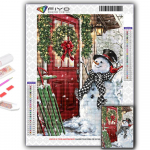 Teemanttikandid j&otilde;ulupuu J&otilde;uluvana lumememm 5D DIY Teemantmaal Ristpistes Rhinestone Full Round 20X30CM