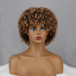 MISS PARUK Afronaiste s&uuml;nteetilisest kiust must pruun hall krussis lokkis parukas koos tukkidega Aafrika l&uuml;hike lokkis parukas Cosplay T33-27