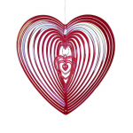 1tk Beating Heart Wind Spinner roostevabast terasest ABS tuulep&uuml;&uuml;dja ​​Love tuulekella p&ouml;&ouml;rlev