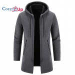 Cozy Up meeste kampsun kardigan lukuga kampsun kampsun kampsun jakk Kootud &uuml;hev&auml;rviline kapuutsiga stiilne &otilde;ues kodu riided r&otilde;ivad talv s&uuml;gis M tumehall v&auml;rv