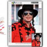 Populaarne 5D ristpistete maailma superstaar Michael Jackson maalib t&auml;ispuurristpistega k&auml;sit&ouml;&ouml;komplekti seinakleebis Kodukaunistus Full Round 20X30CM