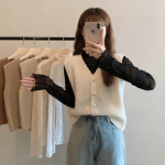 Kardigan kampsun - kaelaga kootud vest naiste vest varrukateta kampsun vest naiste One Size must