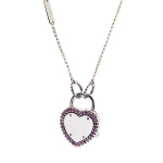 Autentne 925 Sterling Silver Lukk Your Promise Kaelakeed Naistele Roosa CZ Ripats Kaelakee 60cm Moodne Peen Ehted Kingitus white