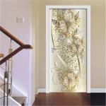 3D kuldsed uksekaunistuskleebised marmorist lihtsad abstraktsed jooned lilled elutoa tapeet Kodukaunistus Magamistoa kunstikleebised 90x200cm(cut 2 pcs)