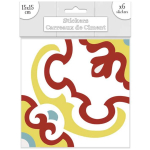 Les Tr&eacute;sors De Lily [R2194] - 6 kleebise komplekt  Cement Tiles  punane kollane sinine - 15x15 cm punane