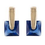 Les Tr&eacute;sors De Lily [R4767] - kullatud  Crystal  mustast kullast k&otilde;rvar&otilde;ngad - 10x5 mm sinine