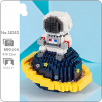 18363 Kosmoseastronaut Kosmosemees Maa Kuu T&auml;ht 3D-mudel DIY Mini Teemantplokid Tellised Ehitusm&auml;nguasi lastele ilma kastita