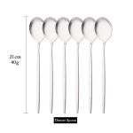 Pakis 6 tk. majapidamises kasutatavad &uuml;mmargused supilusikas roostevabast terasest &otilde;htus&ouml;&ouml;gi lusikad Korea stiilis pika varrega laualusikad k&ouml;&ouml;gin&otilde;ud h&otilde;be