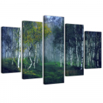 Viieosaline pildil&otilde;uenditr&uuml;kk Kasemets udus Maastik 100x70 sinine