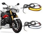 ŚWIATŁA DRL FLEX LED dzienne + dynamiczne kierunki motocykl, 12V