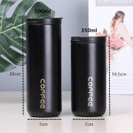 350ml/500ml New Style topelt roostevabast terasest 304 kohvikruus autotermoskruus Leak_Proof Travel Thermo Cup termokruus kingituseks 400ML must