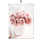 Pink Lily Rose Pojengi&otilde;ied Tsitaadid P&otilde;hjamaade plakatid ja tr&uuml;kised Seinakunst L&otilde;uend Maalimine Seinapildid elutoa sisekujunduseks A4 21x30cm No Frame