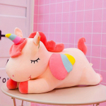 1 tk Rainbow Unicorn pl&uuml;&uuml;sis nukk(11,08 ), Beebi-laste magamispadja nukk, s&uuml;nnip&auml;evapeo kaunistus 1pcs roosa