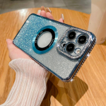 iPhone 14 13 12 Pro Max 11 gradientv&auml;rviga teemantraamiga Glitter Blingi jaoks l&ouml;&ouml;gikindel magnetiline telefoni&uuml;mbris Magsafe'i jaoks iPhone 14 Pro Max must