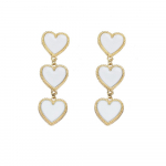 Disain Lady Statement k&otilde;rvar&otilde;ngas Naiste metallist kullav&auml;rvi valge emailiga s&uuml;damed, pikad rippuvad k&otilde;rvar&otilde;ngad, moepeoehted